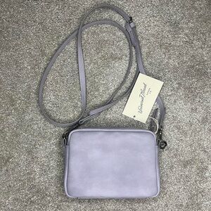 Mini vegan suede lavender crossbody purse